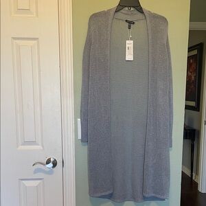 Eileen Fisher Light Gray Open Front Cardigan